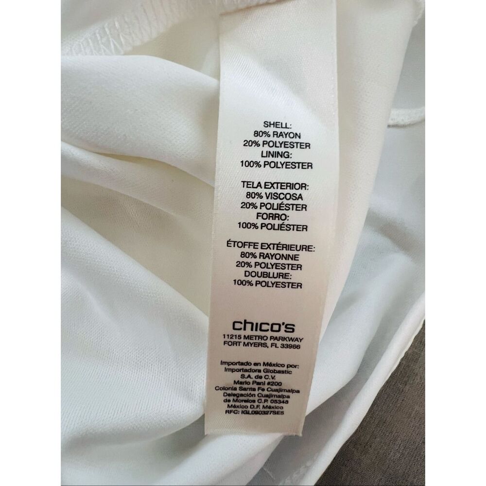 Chico's White Sleeveless Geometric Burnout Textured Maxi Dress Size 2 Large - Picture 8 of 9